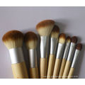 High quality popular bamboo makeup brush set,available in various color,Oem orders are welcome